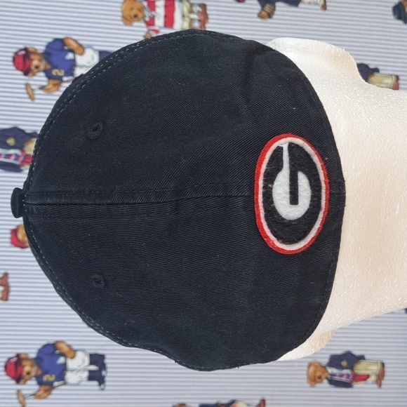 Georgia Bulldogs raised embroidered spellout black & red SM casual fitted hat - Picture 3 of 7